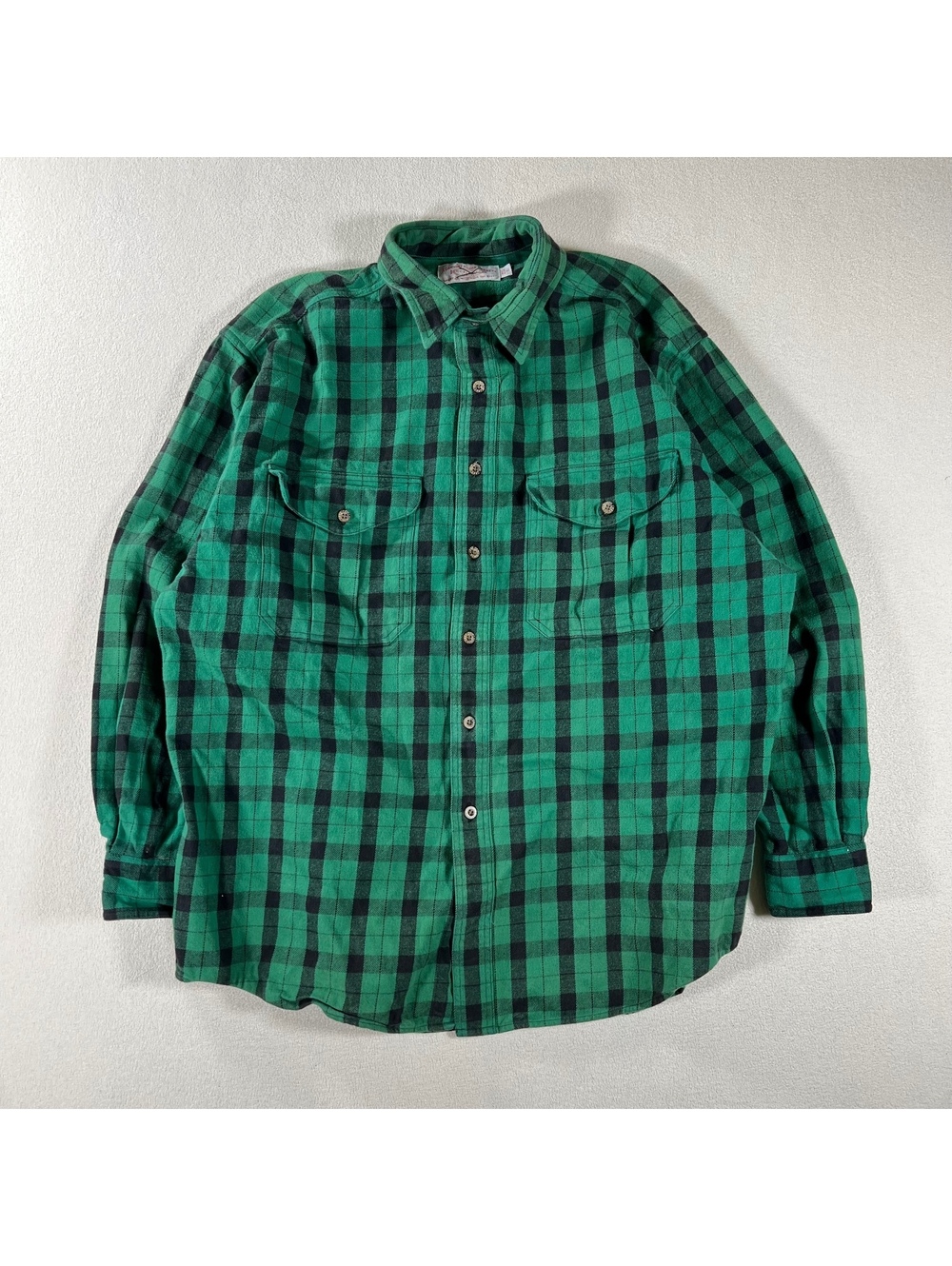 Vintage 80/90s C.C. Filson co. green plaid flannel shirt